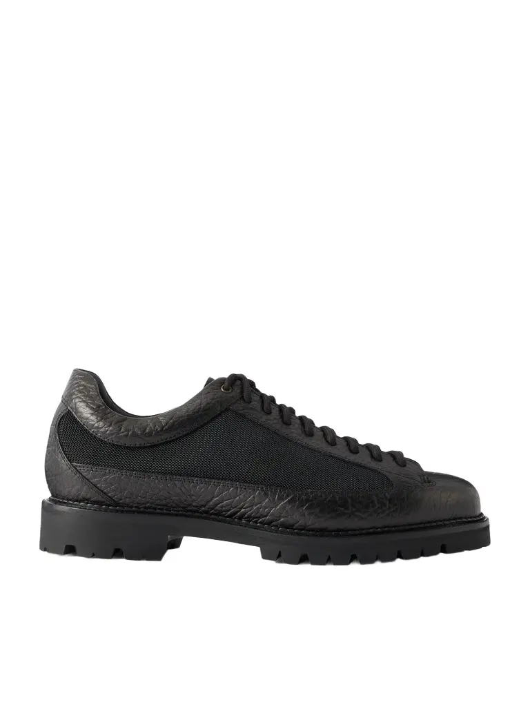 Aimé Leon Dore Field Textured Leather-Trimmed Mesh Hiking Boots - Men