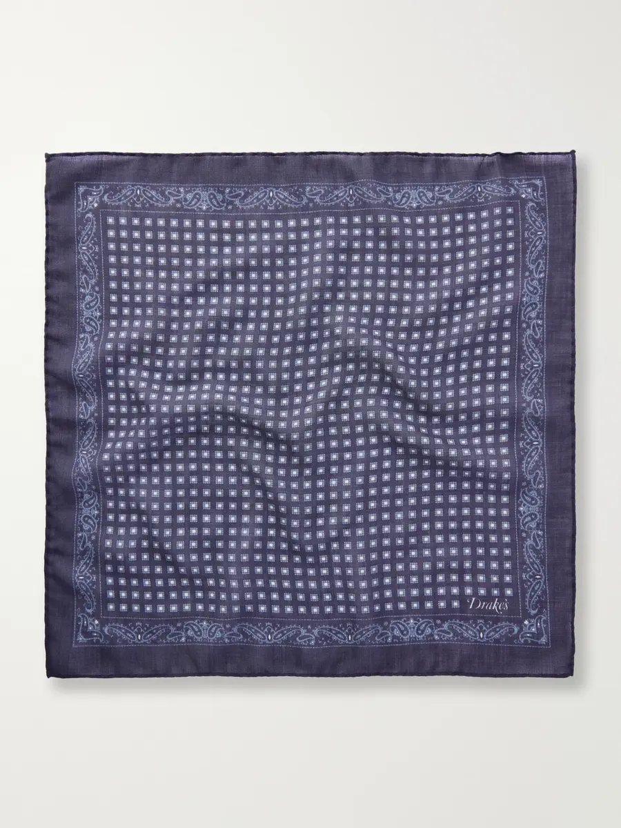 Drake's Paisley-Print Silk and Wool-Blend Challis Pocket Square - Men | Thumbnail 3 Drake's Paisley-Print Silk and Wool-Blend Challis Pocket Square - Men | Thumbnail 3