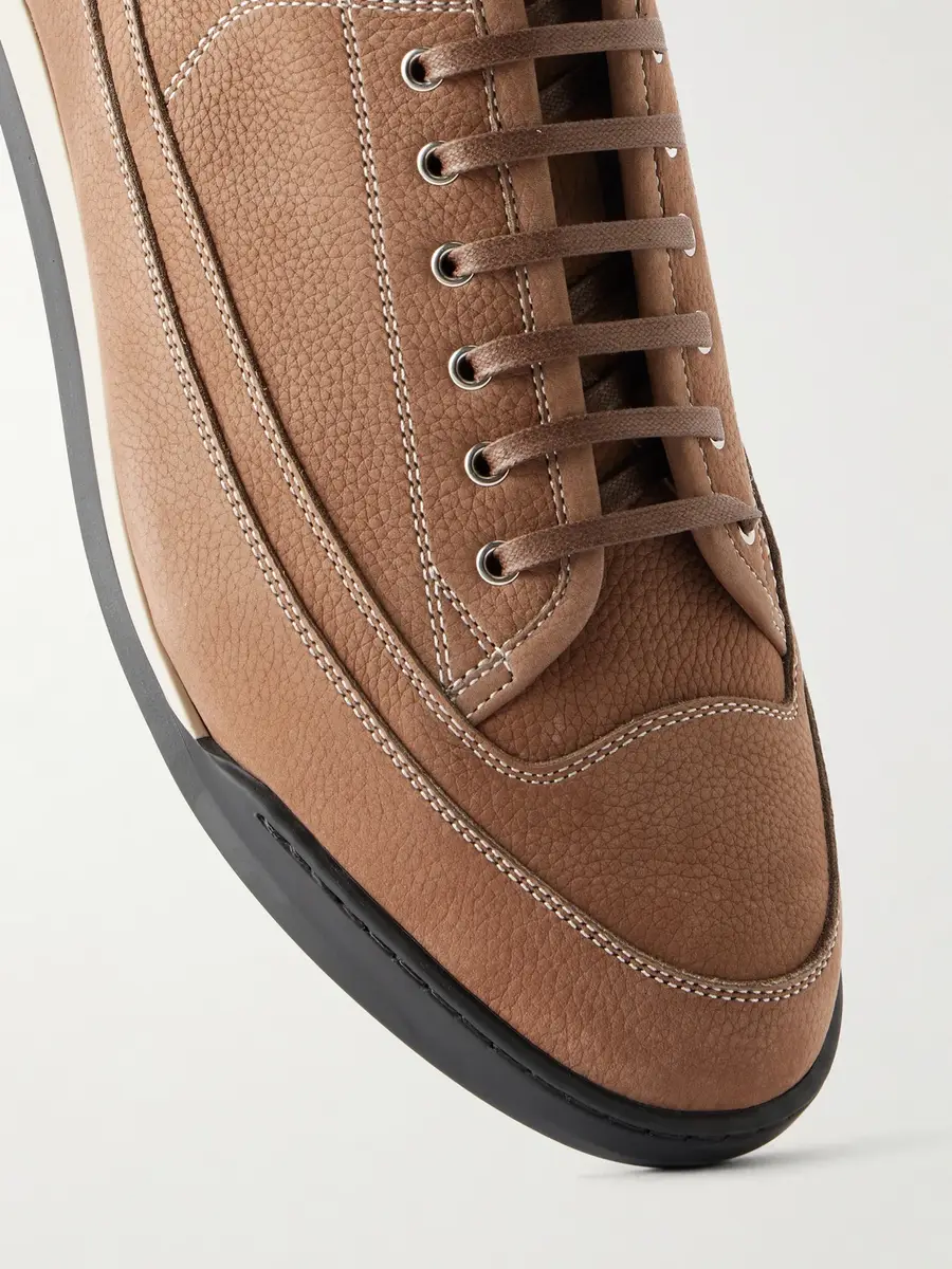 John Lobb Court Panelled Nubuck Sneakers - Men | Thumbnail 5 John Lobb Court Panelled Nubuck Sneakers - Men | Thumbnail 5