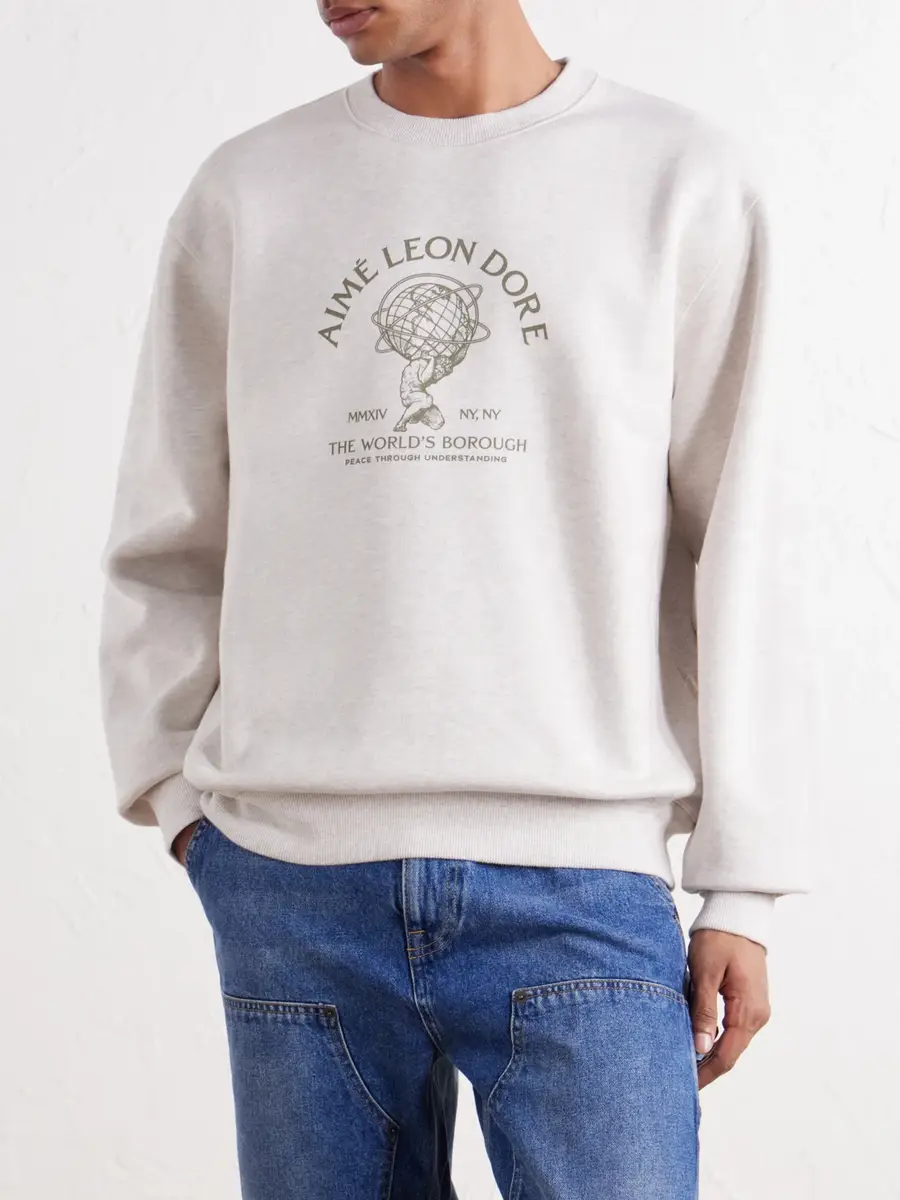 Aimé Leon Dore Atlas Logo-Print Cotton-Jersey Sweater - Men | Thumbnail 3 Aimé Leon Dore Atlas Logo-Print Cotton-Jersey Sweater - Men | Thumbnail 3
