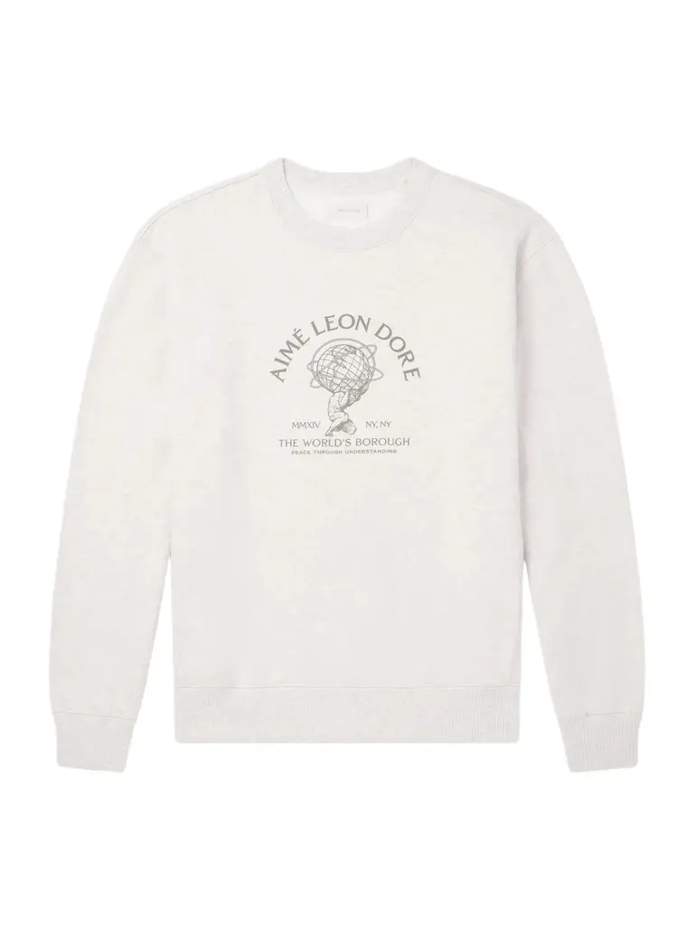 Aimé Leon Dore Atlas Logo-Print Cotton-Jersey Sweater - Men
