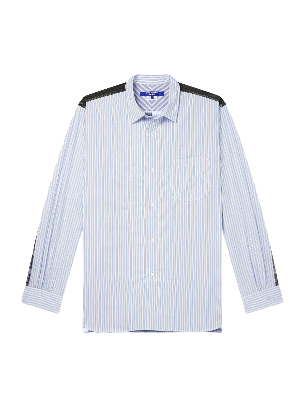 Junya Watanabe Striped Corduroy and Twill-Trimmed Cotton-Poplin Shirt - Men