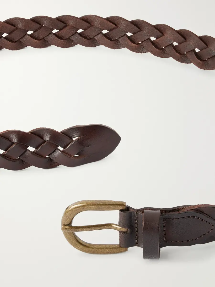 MORJAS 3cm Braided Leather Belt - Men | Thumbnail 3