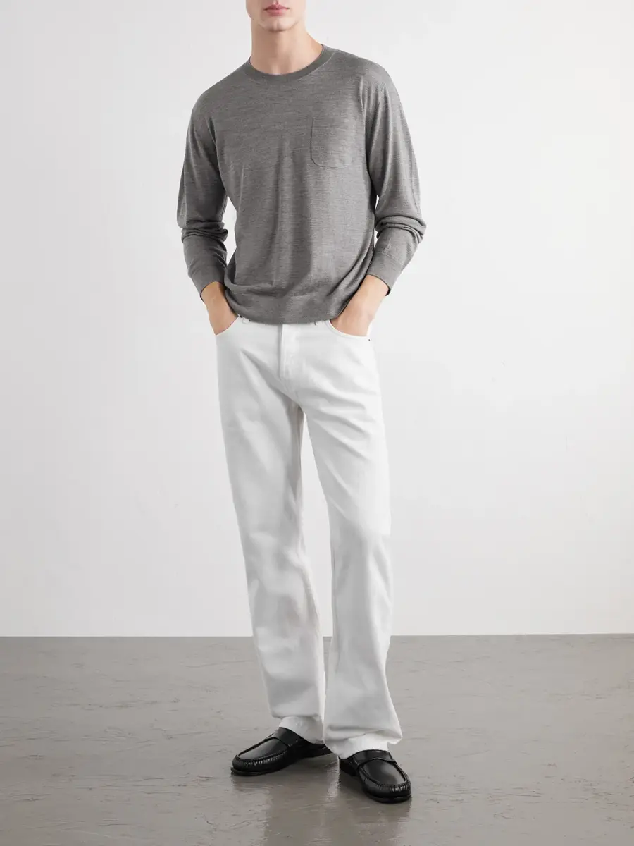 TOTEME Merino Wool and Silk-Blend Sweater - Men | Thumbnail 2 TOTEME Merino Wool and Silk-Blend Sweater - Men | Thumbnail 2