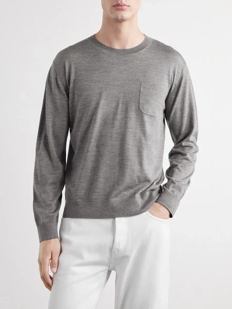 TOTEME Merino Wool and Silk-Blend Sweater - Men | Thumbnail 3 TOTEME Merino Wool and Silk-Blend Sweater - Men | Thumbnail 3