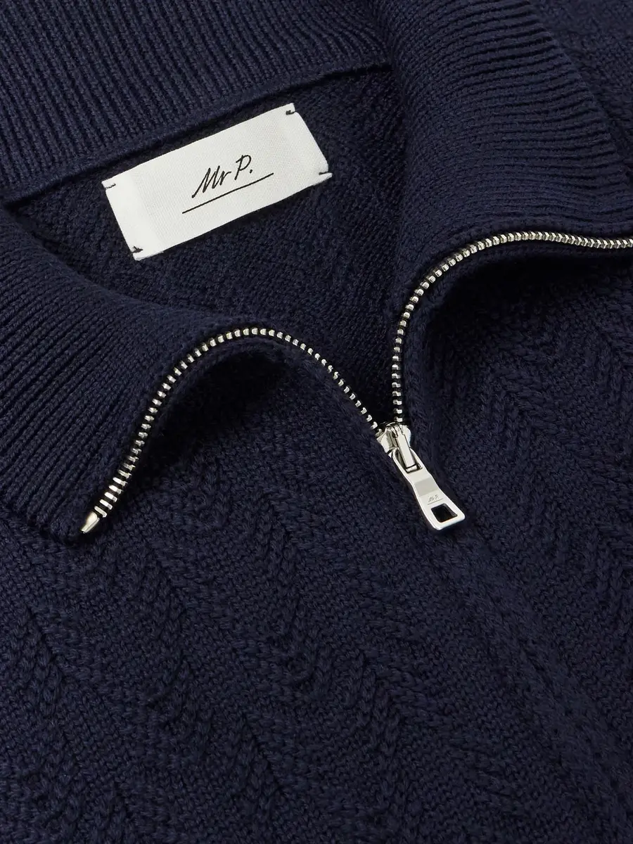 MR P. Pointelle-Knit Merino Wool Zip-Up Cardigan - Men | Thumbnail 6 MR P. Pointelle-Knit Merino Wool Zip-Up Cardigan - Men | Thumbnail 6