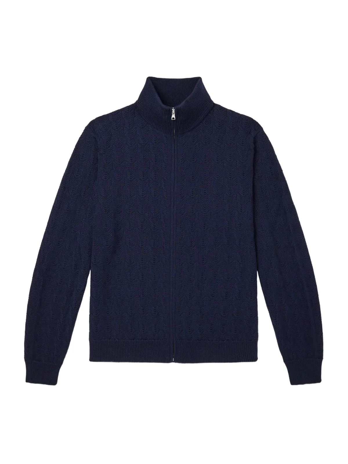 MR P. Pointelle-Knit Merino Wool Zip-Up Cardigan - Men