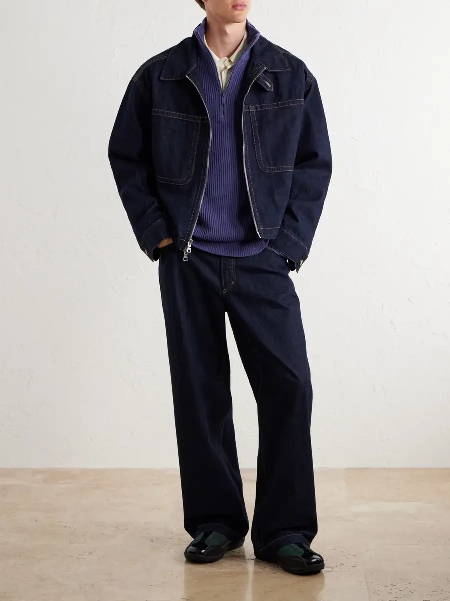 Canada Goose McKinney Logo-Appliquéd Striped Ribbed Wool Half-Zip Sweater - Men | Thumbnail 2