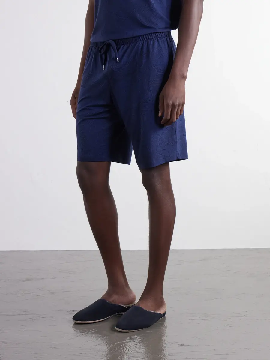 Derek Rose London Printed Stretch-Modal Jersey Drawstring Pyjama Shorts - Men | Thumbnail 3