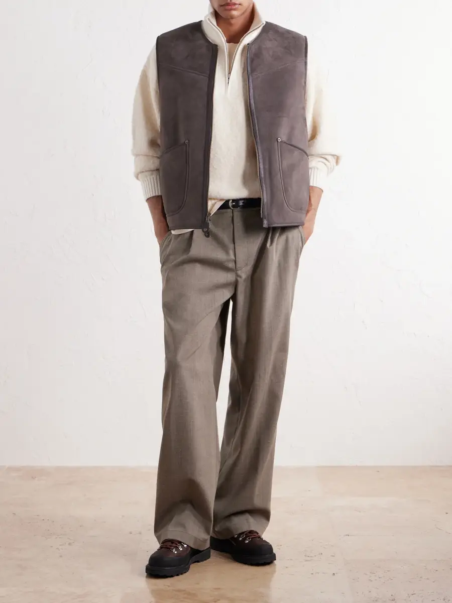 Aimé Leon Dore Leather-Trimmed Suede Vest - Men | Thumbnail 2 Aimé Leon Dore Leather-Trimmed Suede Vest - Men | Thumbnail 2