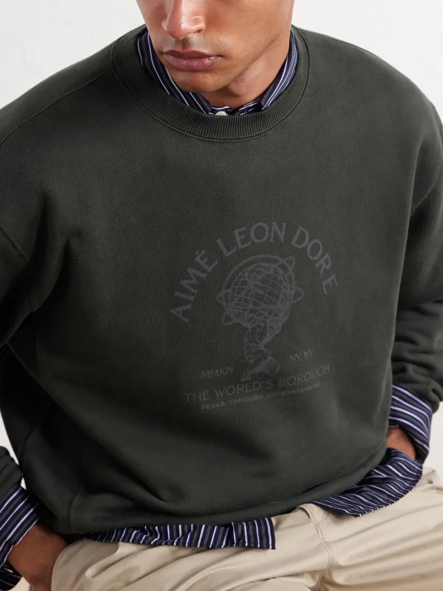 Aimé Leon Dore Atlas Logo-Print Cotton-Jersey Sweater - Men | Thumbnail 5 Aimé Leon Dore Atlas Logo-Print Cotton-Jersey Sweater - Men | Thumbnail 5