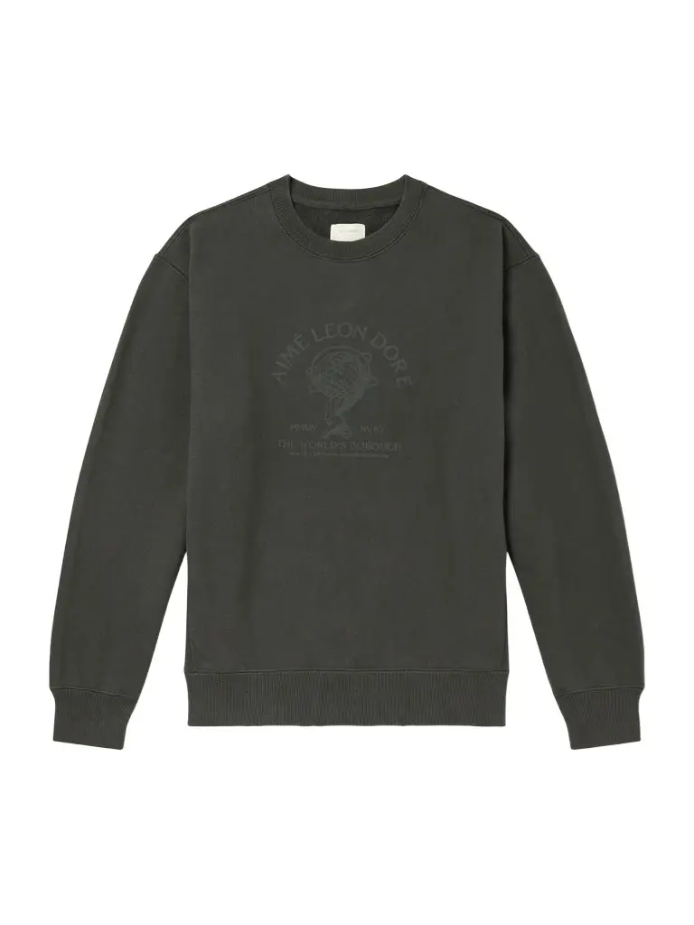 Aimé Leon Dore Atlas Logo-Print Cotton-Jersey Sweater - Men