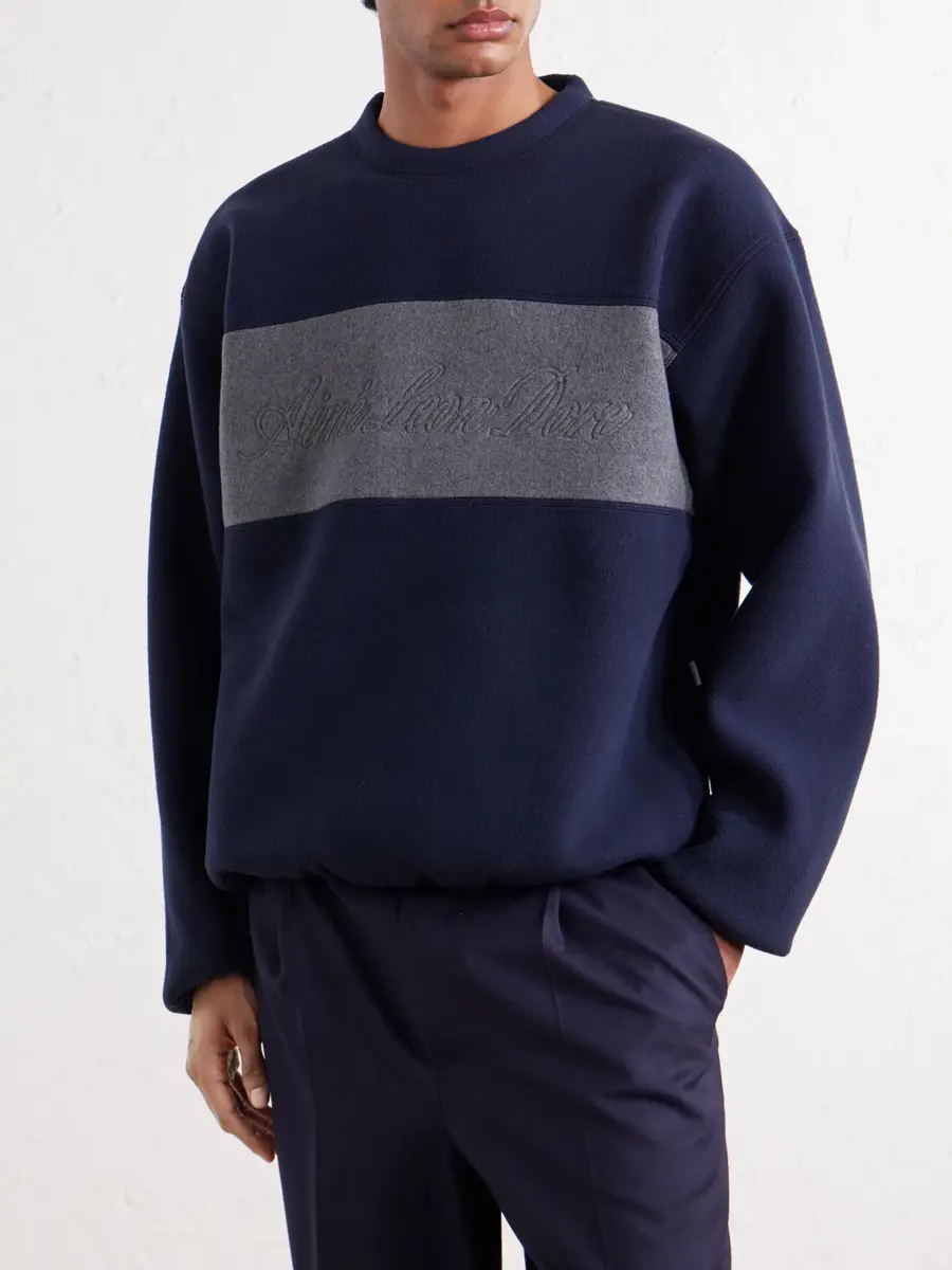 Aimé Leon Dore Logo-Embroidered Two-Tone Fleece Sweatshirt - Men | Thumbnail 3 Aimé Leon Dore Logo-Embroidered Two-Tone Fleece Sweatshirt - Men | Thumbnail 3