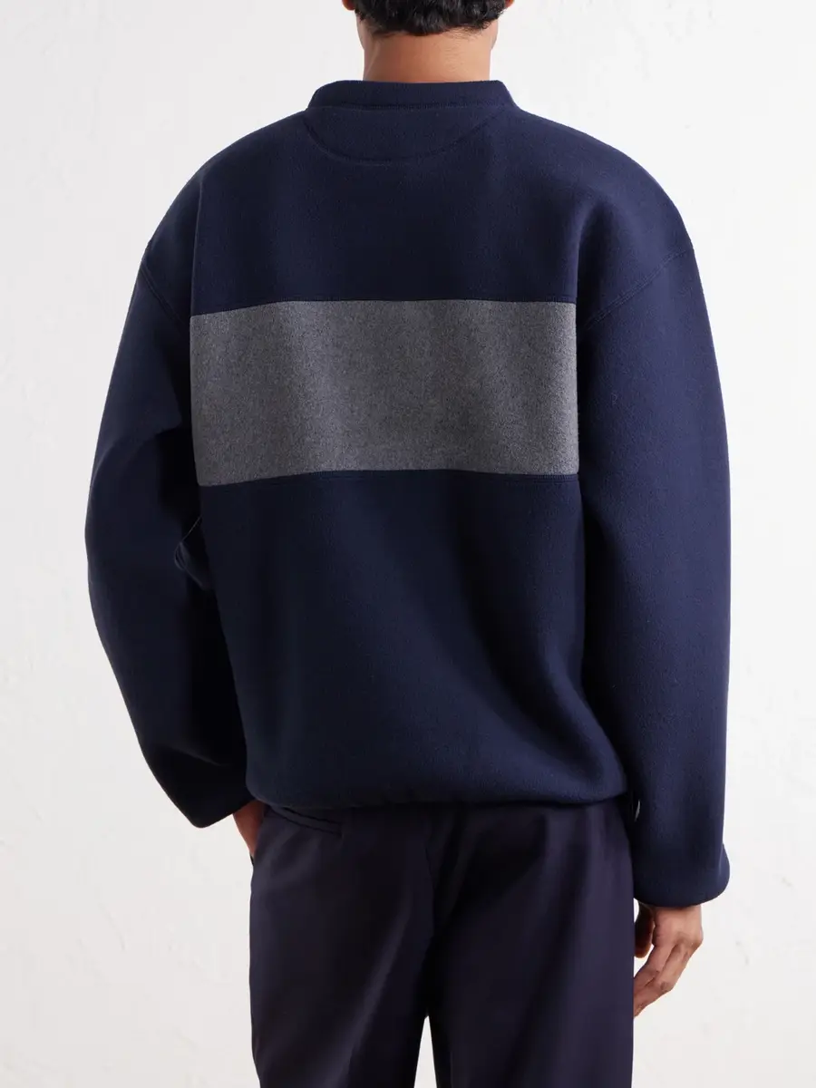 Aimé Leon Dore Logo-Embroidered Two-Tone Fleece Sweatshirt - Men | Thumbnail 4 Aimé Leon Dore Logo-Embroidered Two-Tone Fleece Sweatshirt - Men | Thumbnail 4