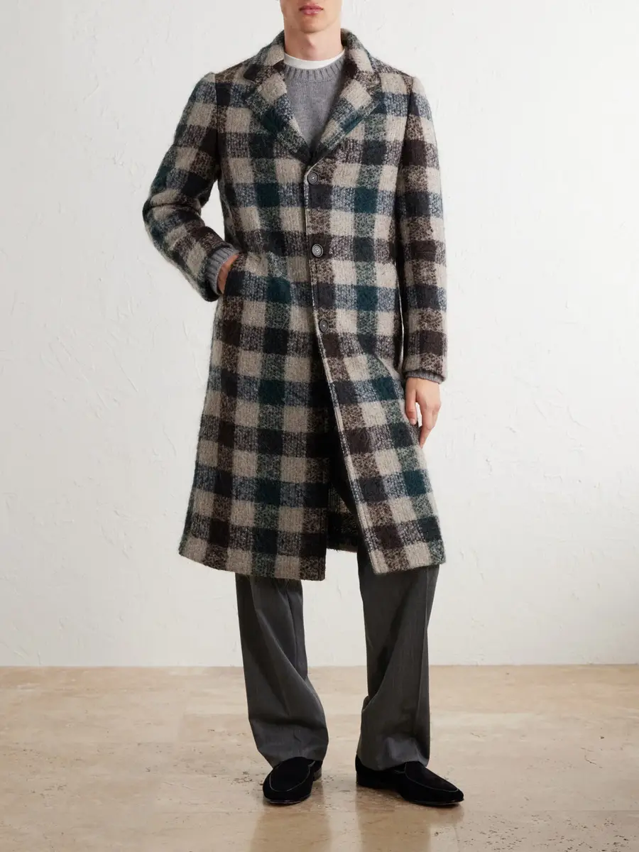 Massimo Alba Mercury Checked Brushed Wool-Blend Bouclé Coat - Men | Thumbnail 3 Massimo Alba Mercury Checked Brushed Wool-Blend Bouclé Coat - Men | Thumbnail 3