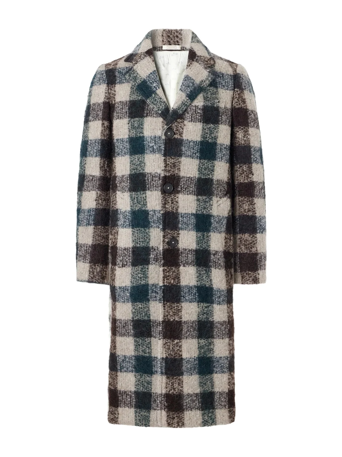 Mercury Checked Brushed Wool-Blend Bouclé Coat - Men Mercury Checked Brushed Wool-Blend Bouclé Coat - Men