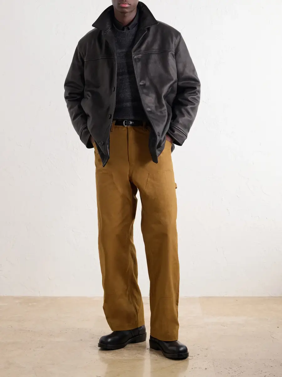 COMME des GARCONS HOMME Padded Oiled-Leather Jacket - Men | Thumbnail 2 COMME des GARCONS HOMME Padded Oiled-Leather Jacket - Men | Thumbnail 2