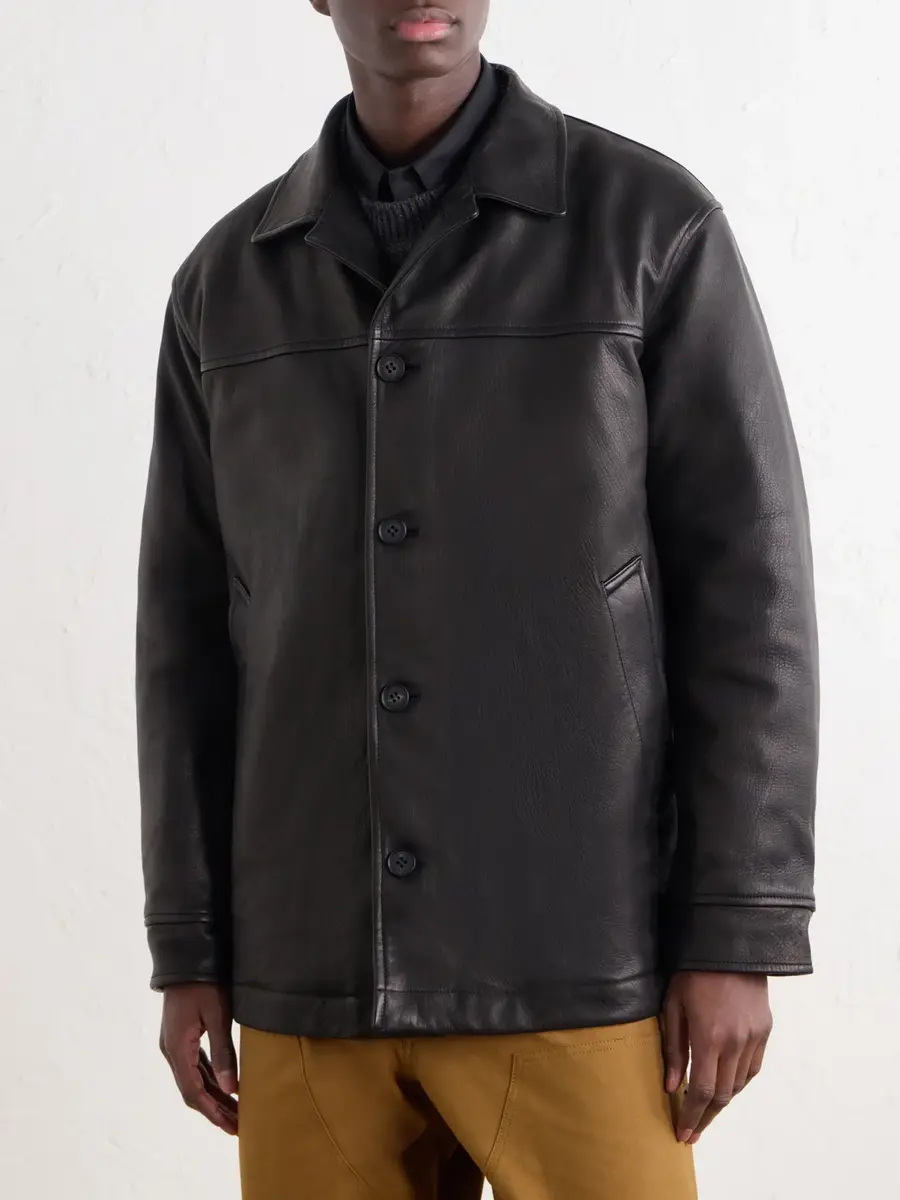 COMME des GARCONS HOMME Padded Oiled-Leather Jacket - Men | Thumbnail 3 COMME des GARCONS HOMME Padded Oiled-Leather Jacket - Men | Thumbnail 3