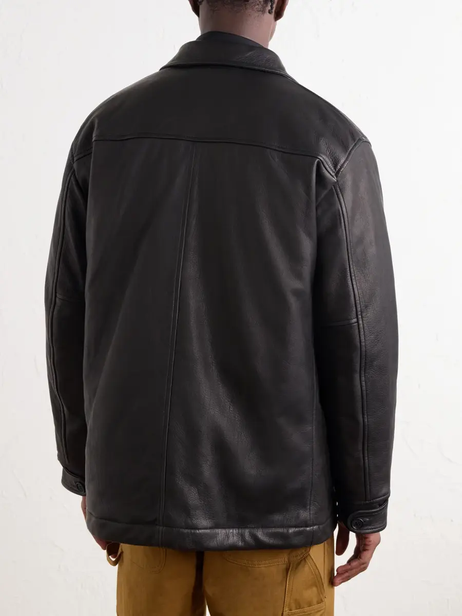 COMME des GARCONS HOMME Padded Oiled-Leather Jacket - Men | Thumbnail 4 COMME des GARCONS HOMME Padded Oiled-Leather Jacket - Men | Thumbnail 4