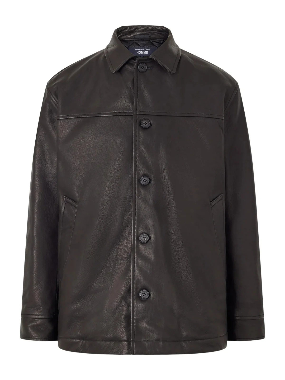 COMME des GARCONS HOMME Padded Oiled-Leather Jacket - Men