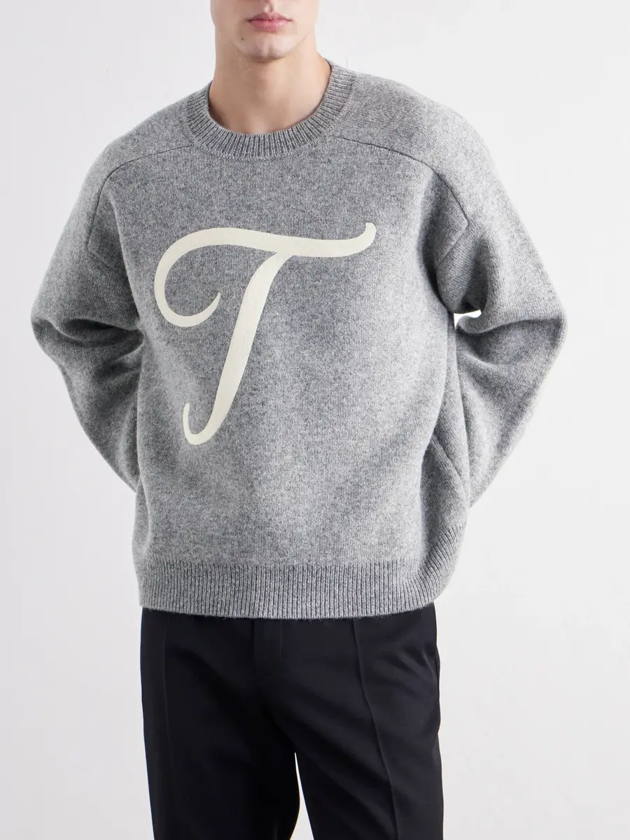 TOTEME Logo-Embroidered Wool-Blend Sweater - Men | Thumbnail 3