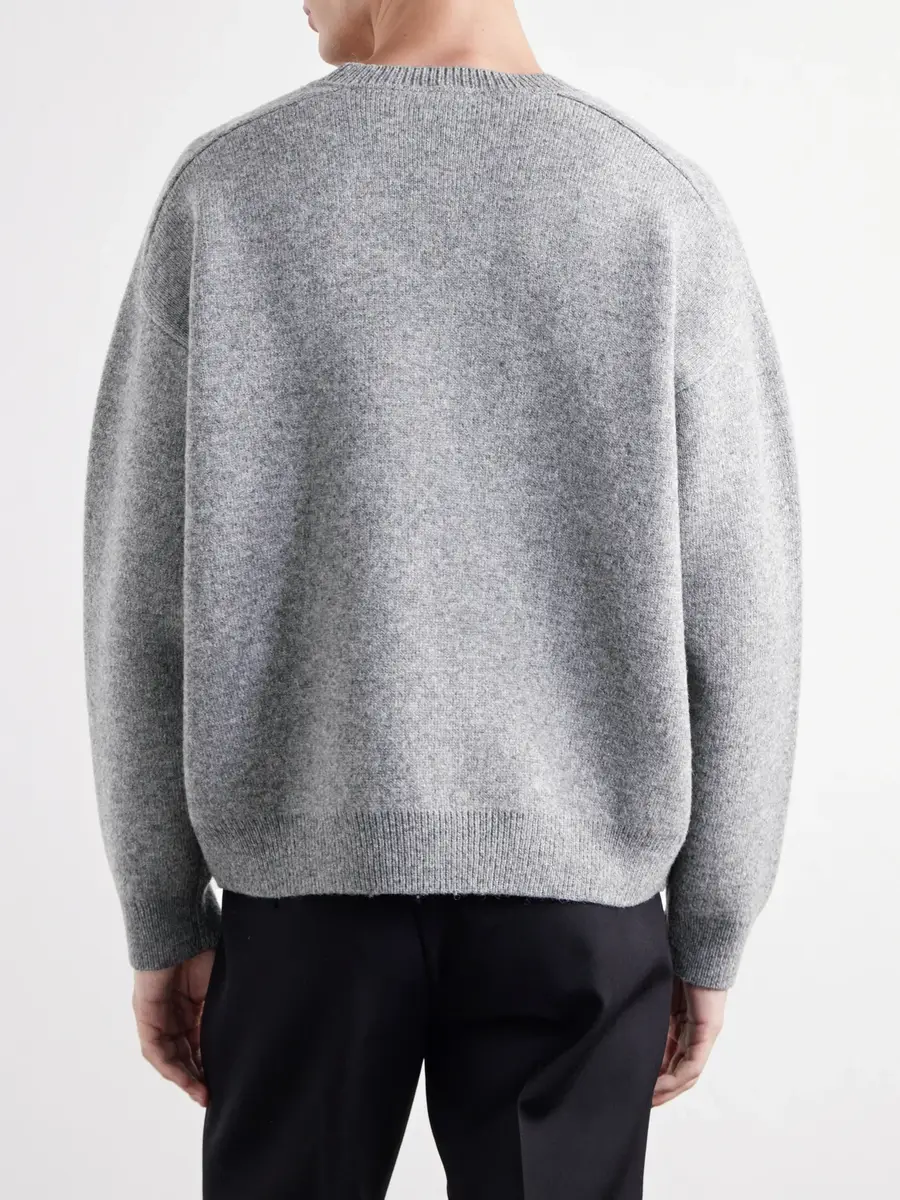 TOTEME Logo-Embroidered Wool-Blend Sweater - Men | Thumbnail 4