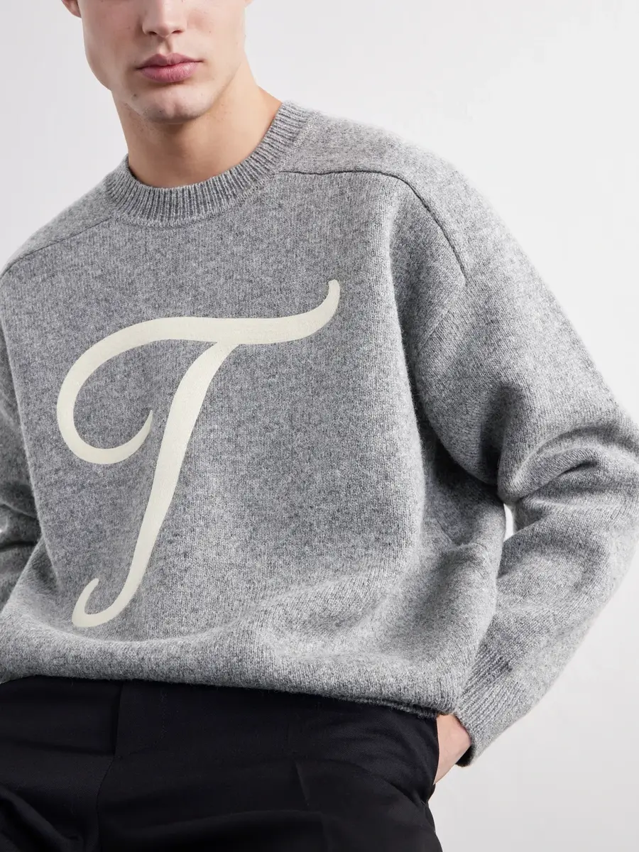 TOTEME Logo-Embroidered Wool-Blend Sweater - Men | Thumbnail 5