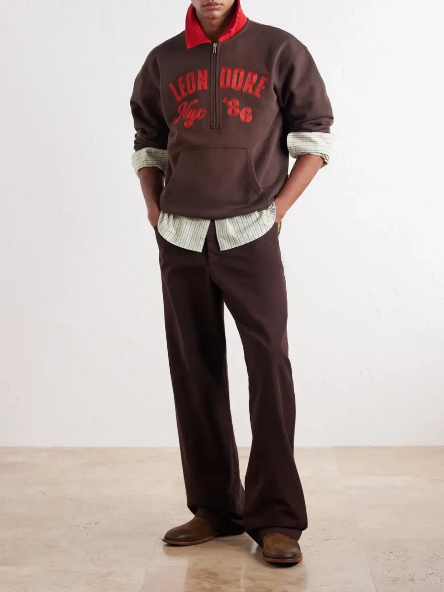 Aimé Leon Dore Tour Logo-Embroidered Cotton-Jersey Half-Zip Sweater - Men | Thumbnail 2 Aimé Leon Dore Tour Logo-Embroidered Cotton-Jersey Half-Zip Sweater - Men | Thumbnail 2
