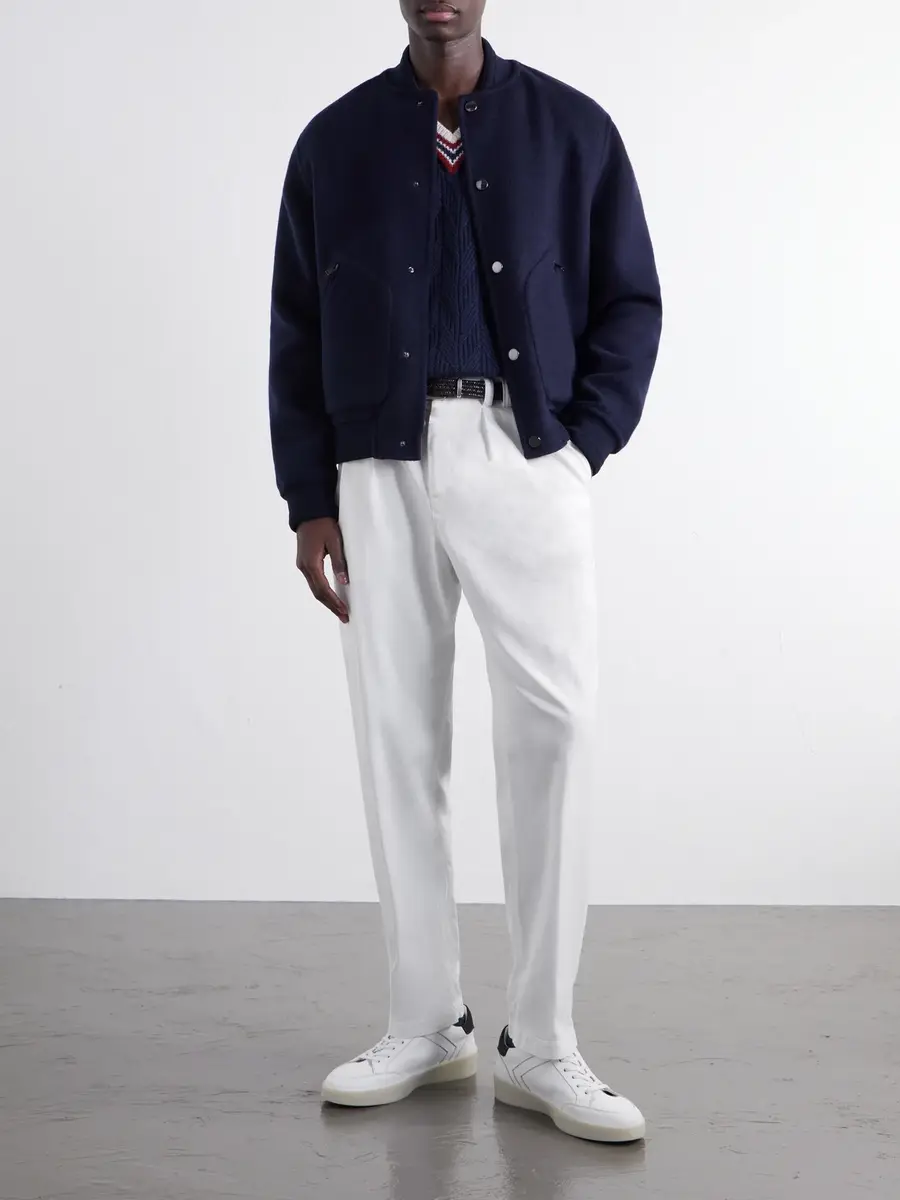 Canali Tapered Pleated Cotton-Twill Trousers - Men | Thumbnail 2 Canali Tapered Pleated Cotton-Twill Trousers - Men | Thumbnail 2