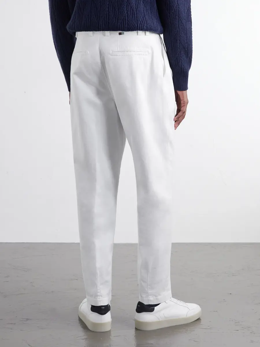 Canali Tapered Pleated Cotton-Twill Trousers - Men | Thumbnail 4 Canali Tapered Pleated Cotton-Twill Trousers - Men | Thumbnail 4