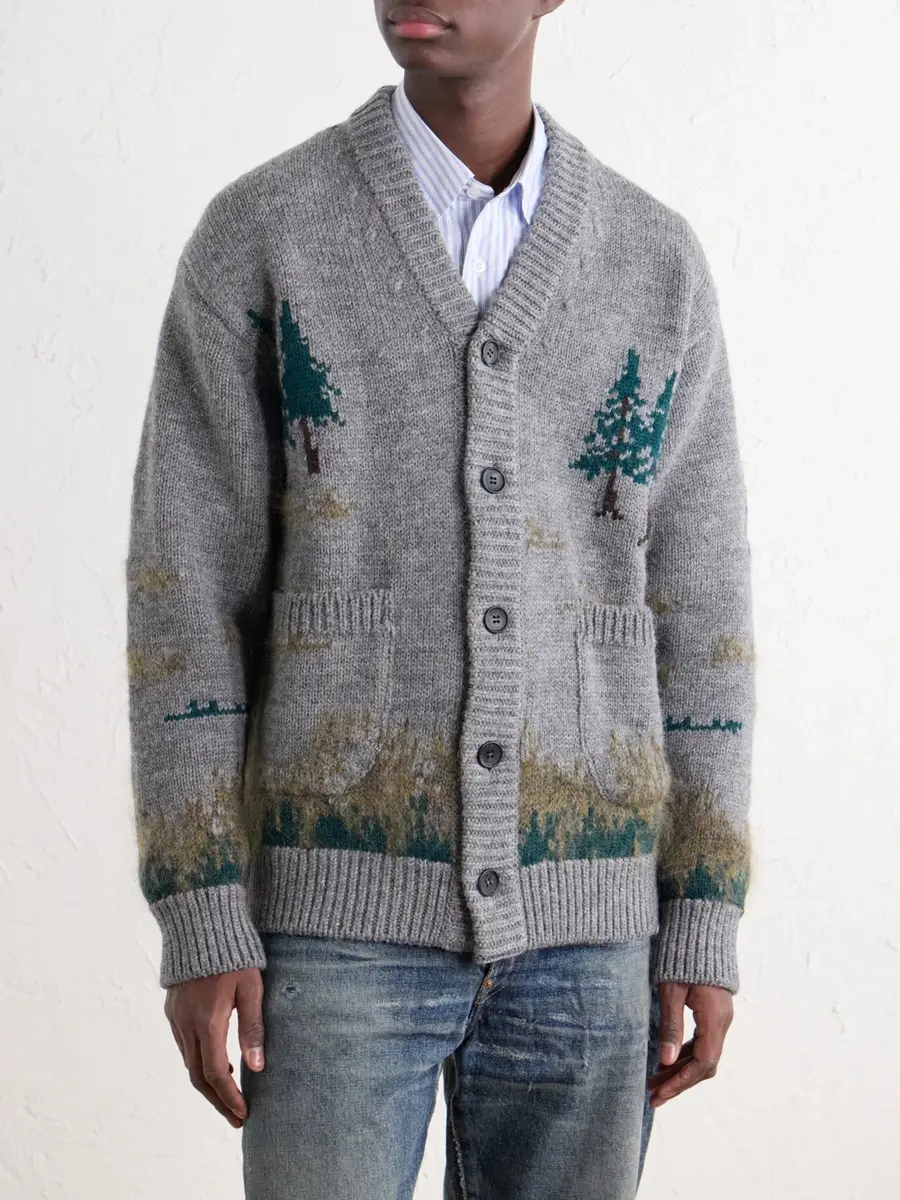 Junya Watanabe Intarsia-Knit Wool-Blend Cardigan - Men | Thumbnail 3 Junya Watanabe Intarsia-Knit Wool-Blend Cardigan - Men | Thumbnail 3