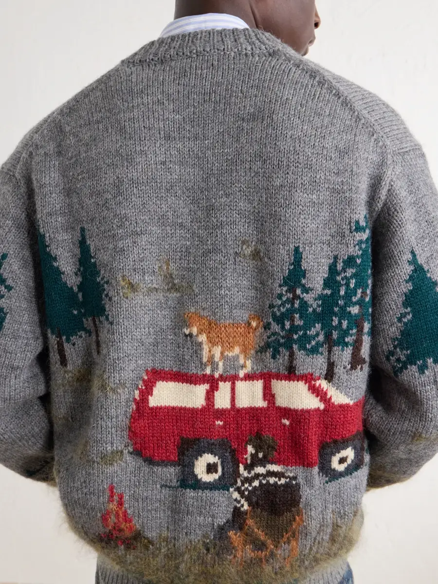 Junya Watanabe Intarsia-Knit Wool-Blend Cardigan - Men | Thumbnail 5 Junya Watanabe Intarsia-Knit Wool-Blend Cardigan - Men | Thumbnail 5