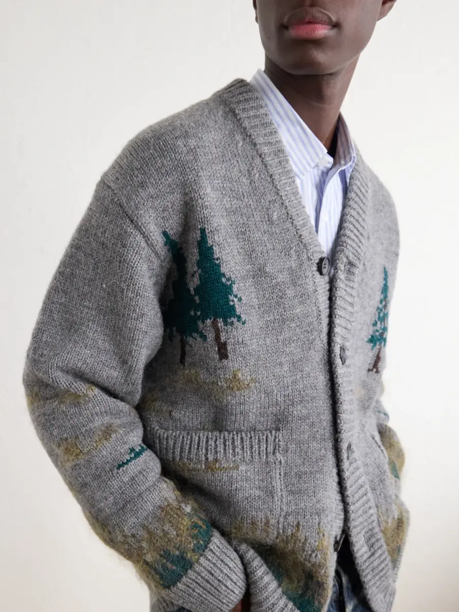Junya Watanabe Intarsia-Knit Wool-Blend Cardigan - Men | Thumbnail 6 Junya Watanabe Intarsia-Knit Wool-Blend Cardigan - Men | Thumbnail 6
