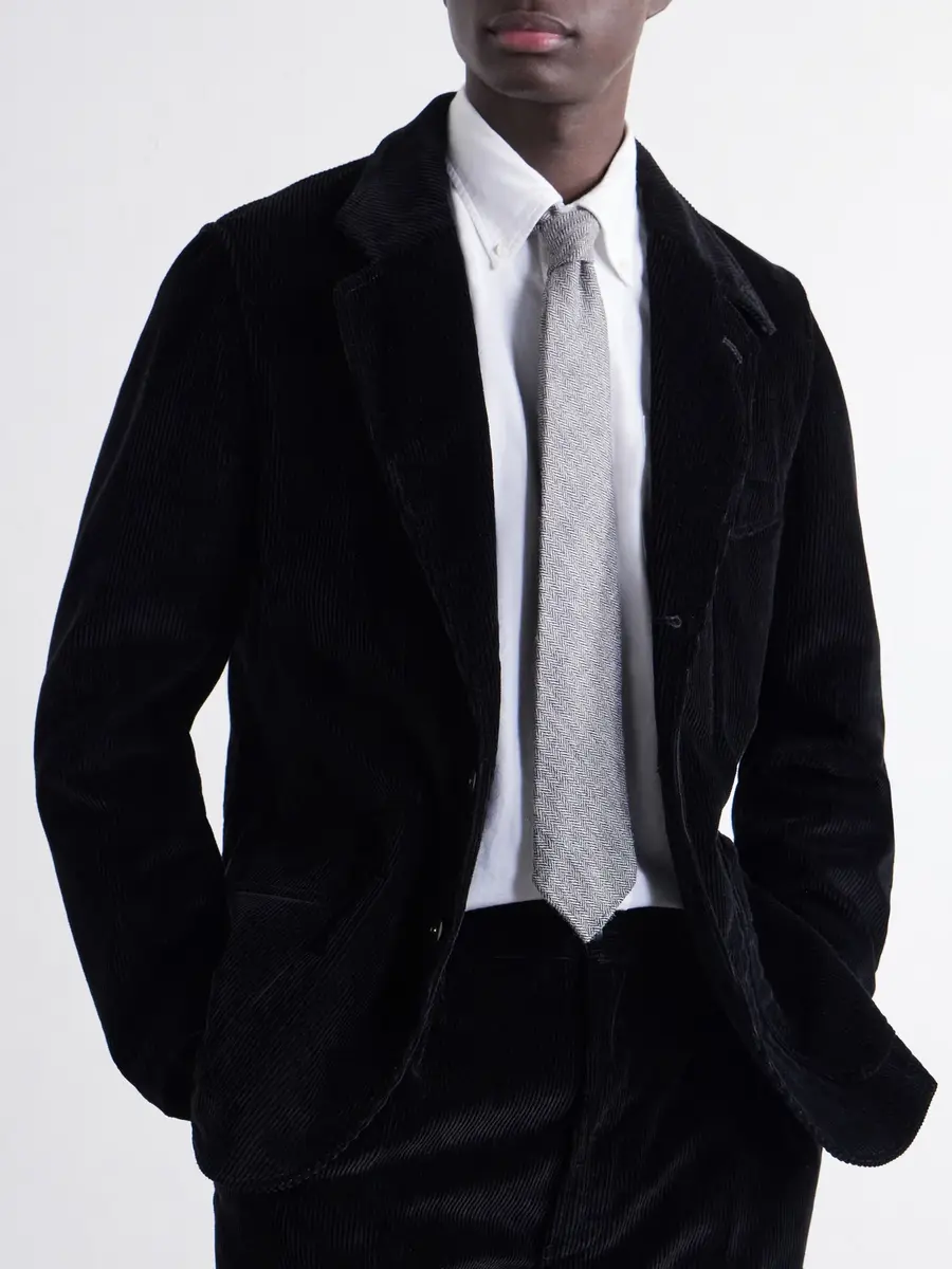 Drake's 7cm Herringbone Shetland Wool-Twill Tie - Men | Thumbnail 3