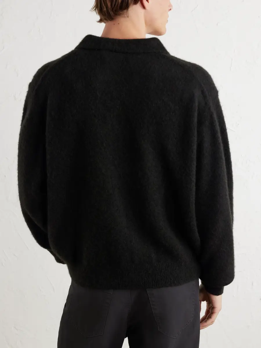 A.PRESSE Brushed Cashmere Polo Sweater - Men | Thumbnail 4