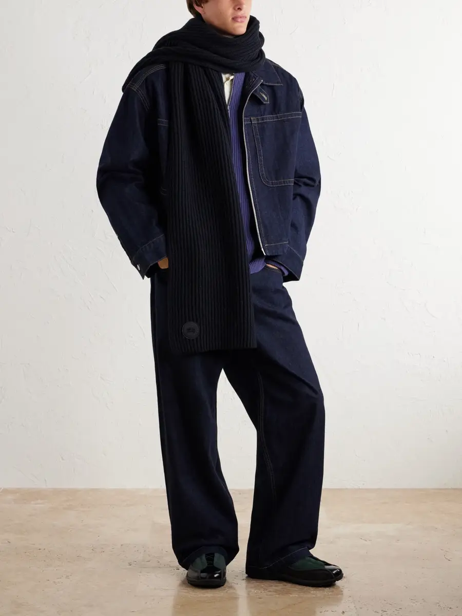 Canada Goose Logo-Appliquéd Ribbed Wool and Cashmere-Blend Scarf - Men | Thumbnail 2