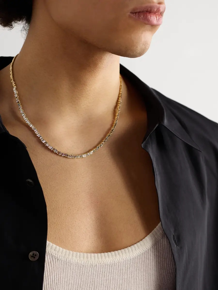 Suzanne Kalan 18-Karat Gold Diamond Tennis Necklace - Men | Thumbnail 2 Suzanne Kalan 18-Karat Gold Diamond Tennis Necklace - Men | Thumbnail 2