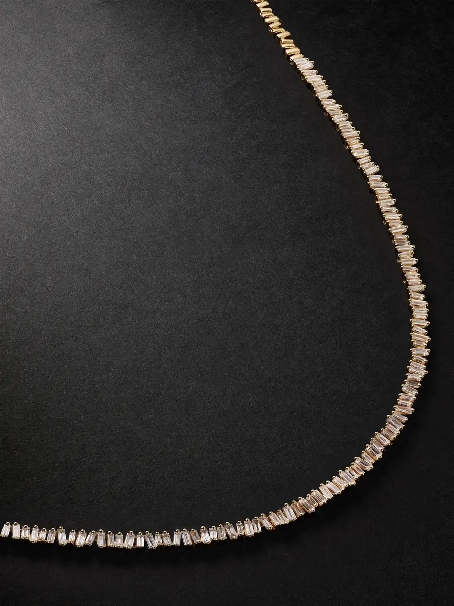 Suzanne Kalan 18-Karat Gold Diamond Tennis Necklace - Men