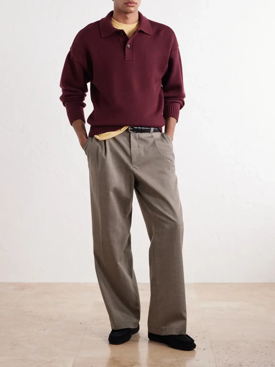 Aimé Leon Dore Merino Wool Polo Sweater - Men | Thumbnail 2