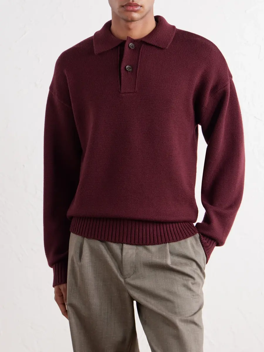 Aimé Leon Dore Merino Wool Polo Sweater - Men | Thumbnail 3