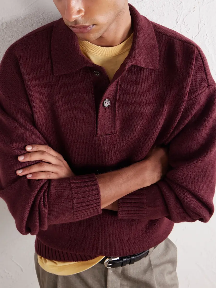 Aimé Leon Dore Merino Wool Polo Sweater - Men | Thumbnail 5