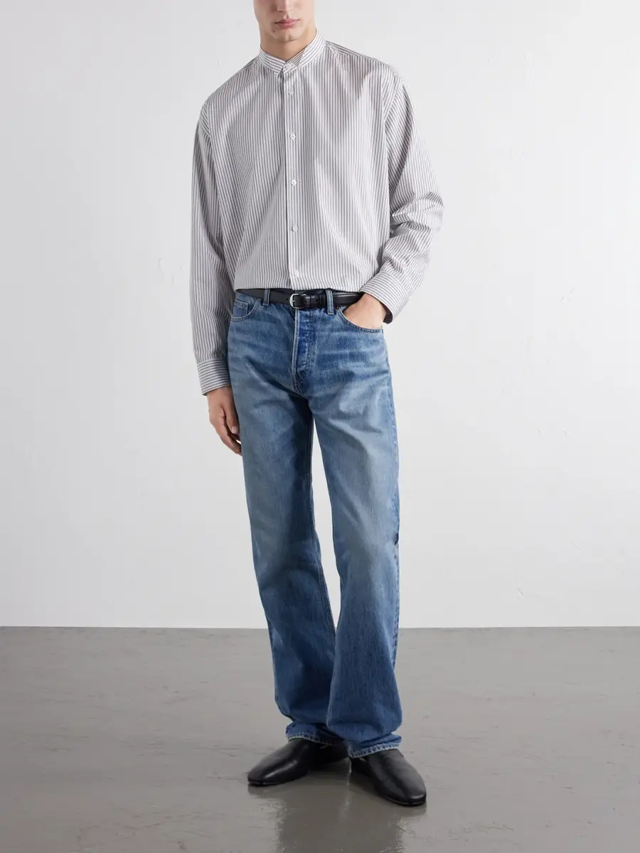 TOTEME Striped Cotton-Poplin Shirt - Men | Thumbnail 2
