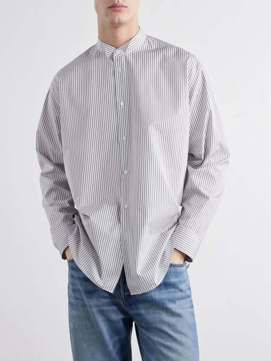 TOTEME Striped Cotton-Poplin Shirt - Men | Thumbnail 3