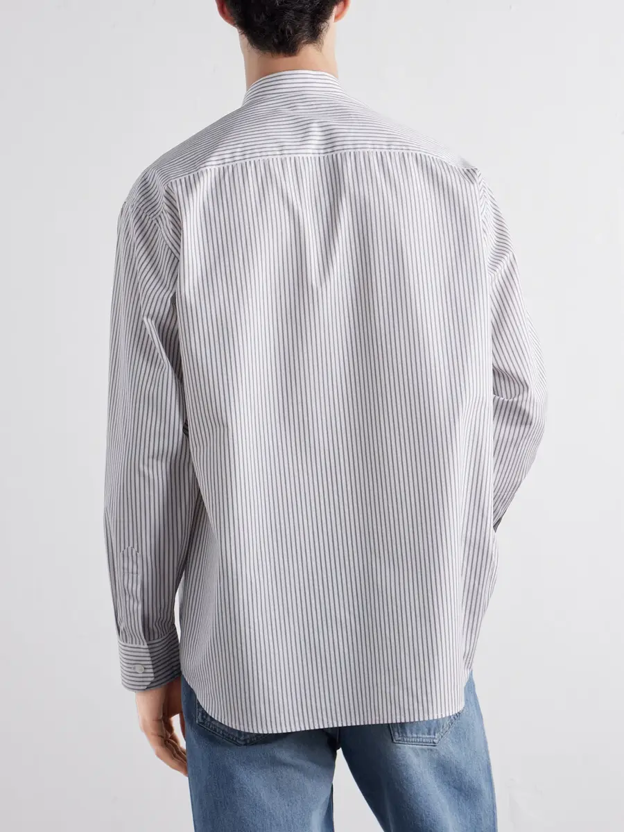 TOTEME Striped Cotton-Poplin Shirt - Men | Thumbnail 4