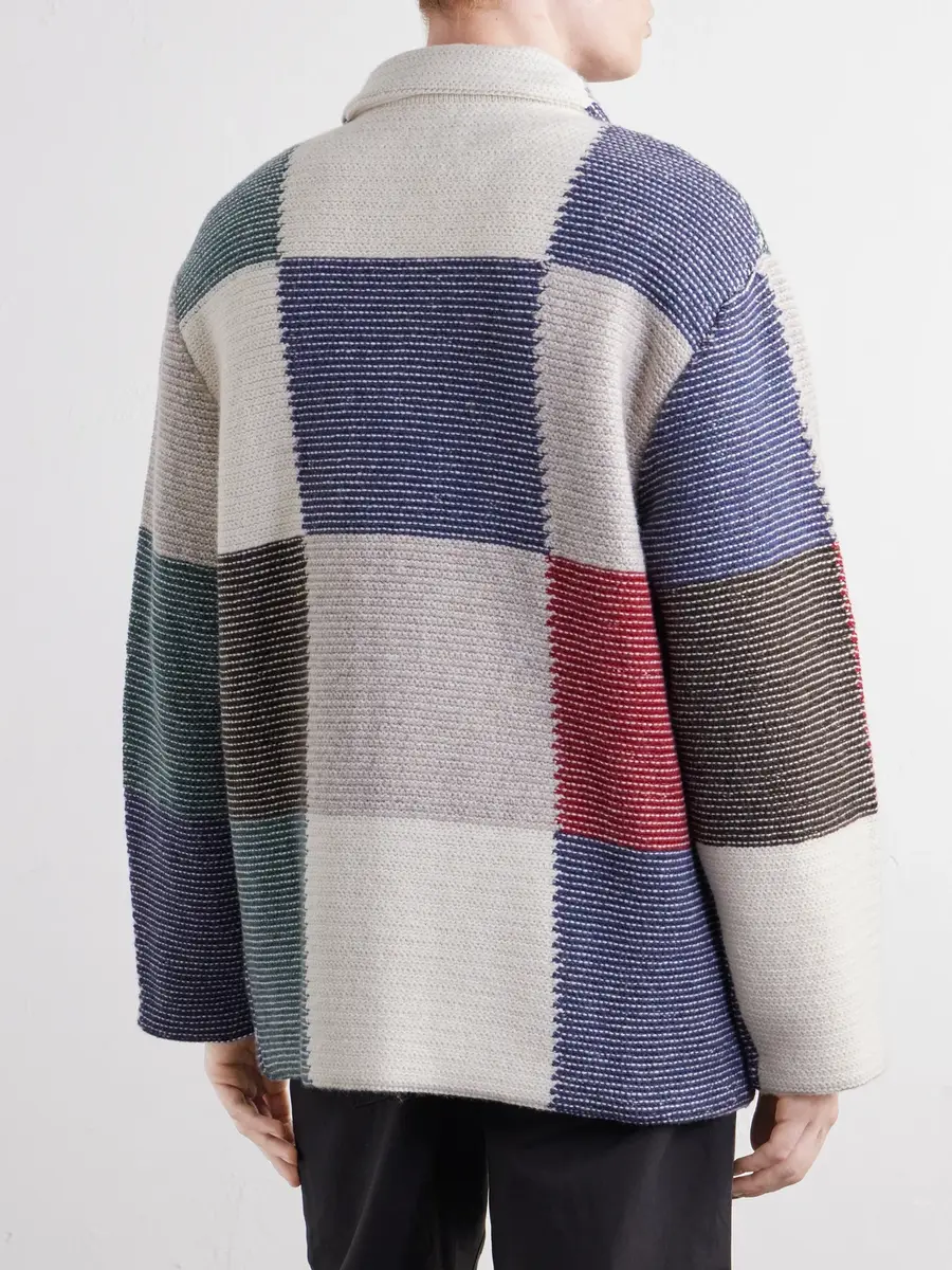 Aimé Leon Dore Patchwork Intarsia-Knit Wool-Blend Jacket - Men | Thumbnail 4
