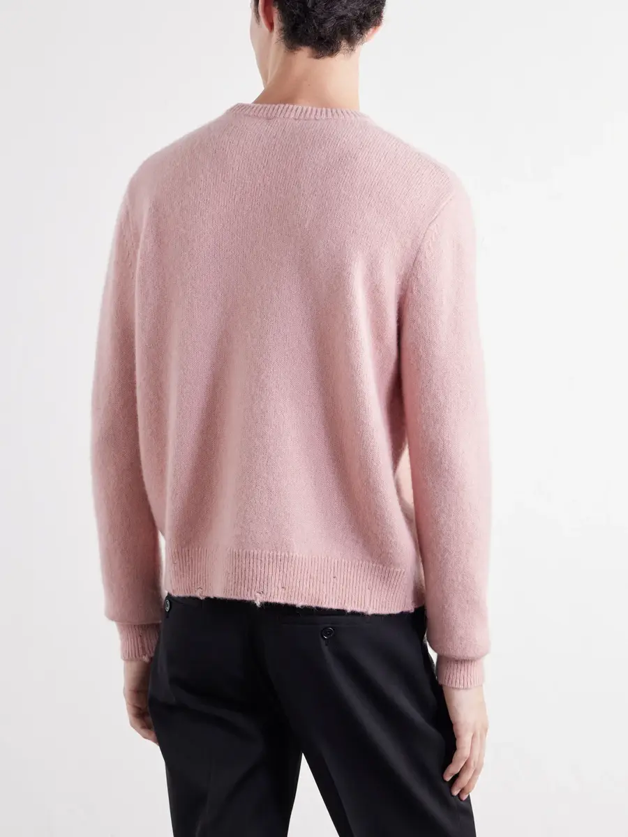 TOTEME Distressed Silk, Alpaca and Cashmere-Blend Sweater - Men | Thumbnail 4 TOTEME Distressed Silk, Alpaca and Cashmere-Blend Sweater - Men | Thumbnail 4