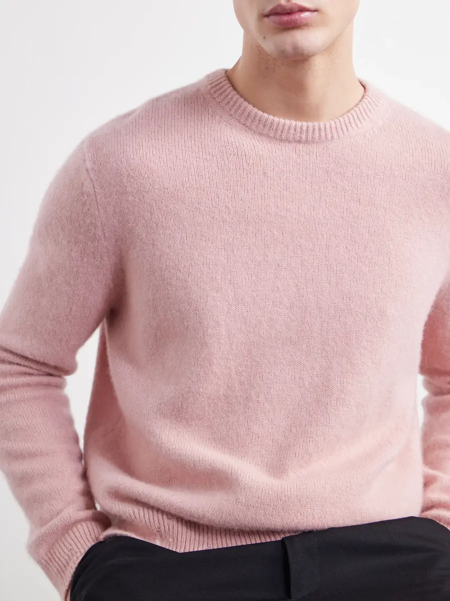 TOTEME Distressed Silk, Alpaca and Cashmere-Blend Sweater - Men | Thumbnail 5 TOTEME Distressed Silk, Alpaca and Cashmere-Blend Sweater - Men | Thumbnail 5