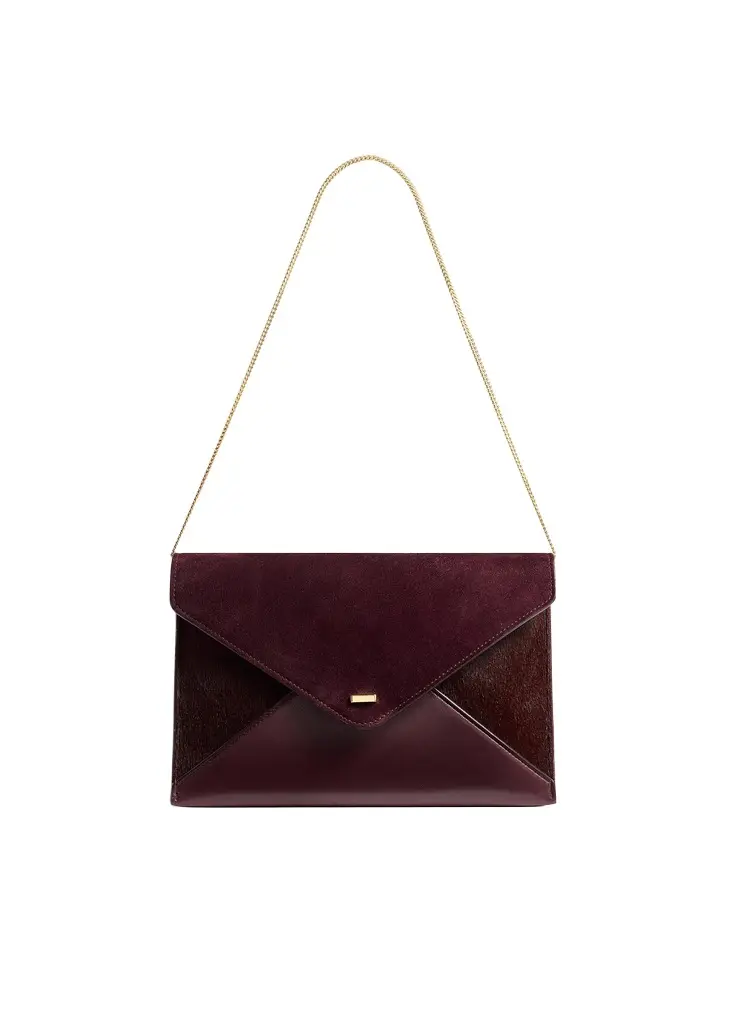 Grace Envelope Clutch In Rouge Noir Grace Envelope Clutch In Rouge Noir