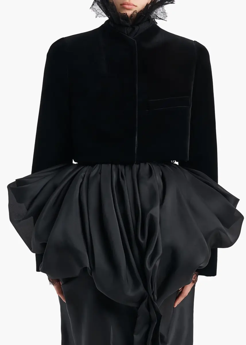 Khaite Samo Jacket In Black Velvet | Thumbnail 3