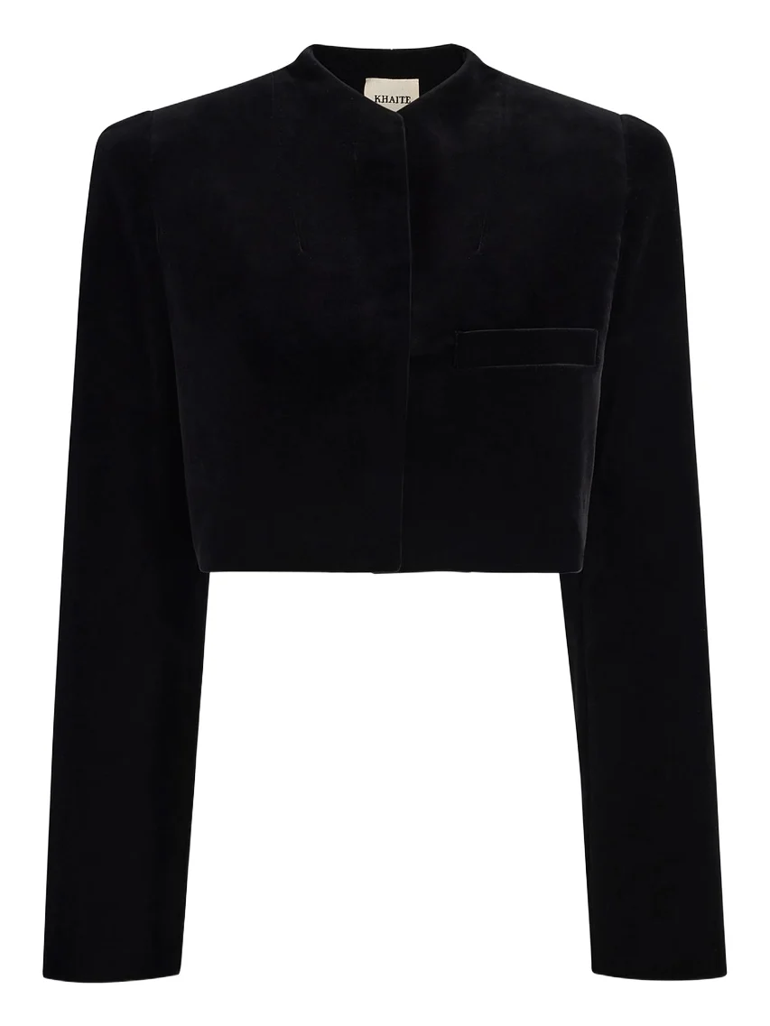 Khaite Samo Jacket In Black Velvet